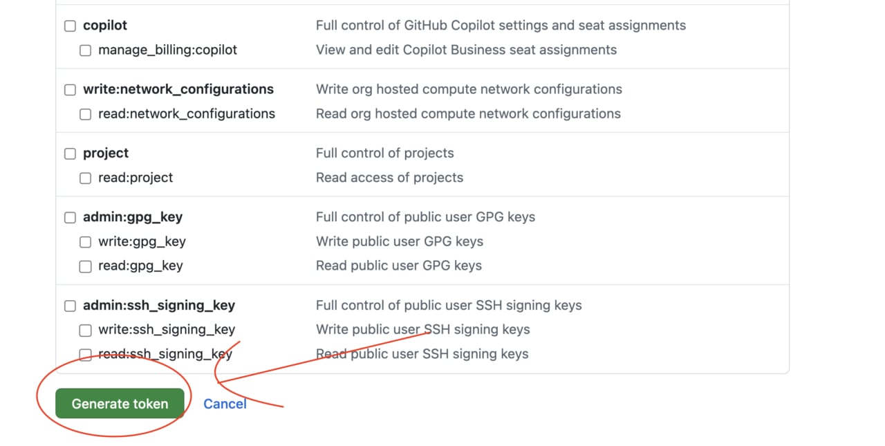 GitHub Generate Token Button